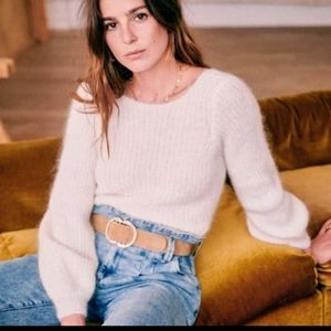 Sezane luci jumper in ecru white